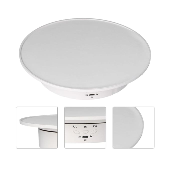 200mm Gemotoriseerde Roterende Displaystandaard Beugel 3 Snelheden Instelbaar USB-voeding Sieraden Elektrisch white