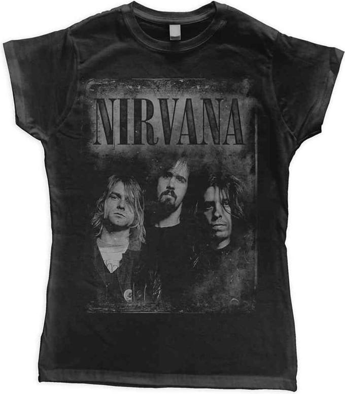 Nirvana Faded Faces Dames T-shirt - zwart - L