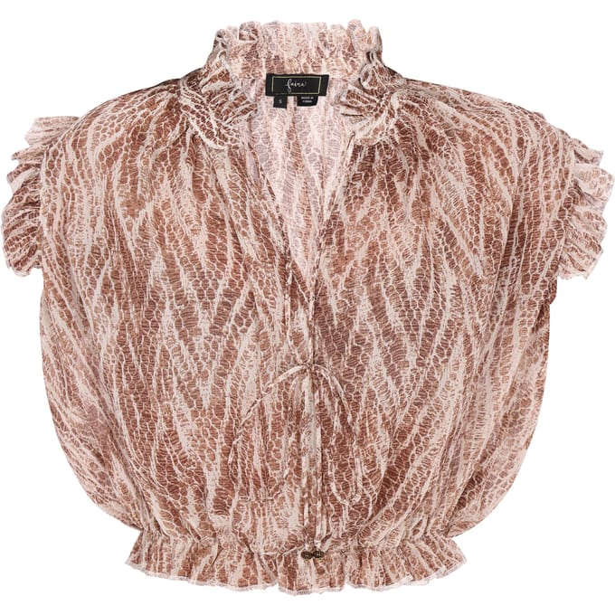 Faina Blouse Dames Bruin Veelkleurig