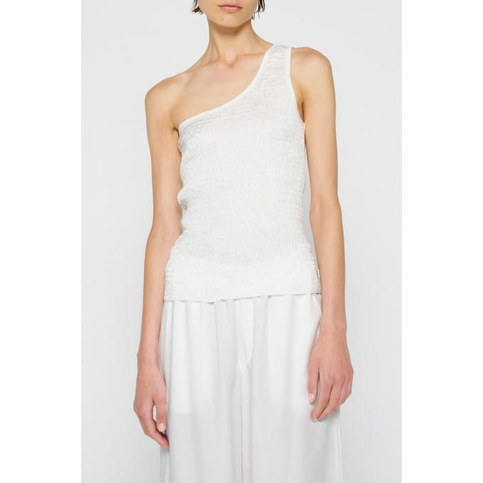 10DAYS One Shoulder Smock Top Ecru Größe: S | Tanktops Outlet | Damen | Braun