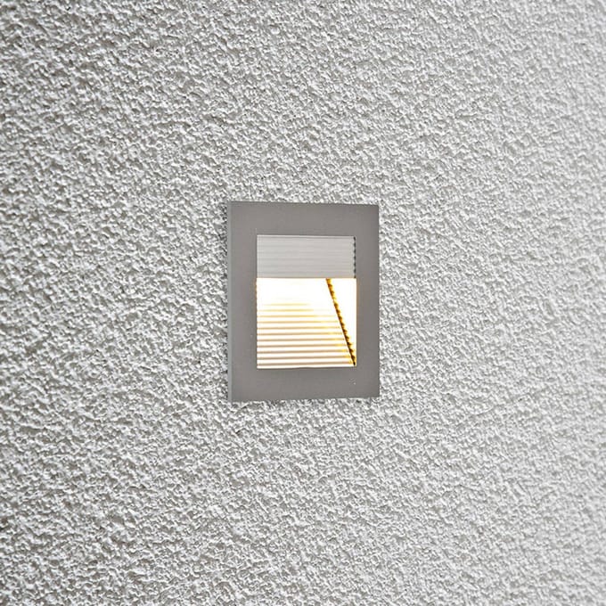 EVN P2140 LED wand inbouwlamp, 3.000 K, aluminium