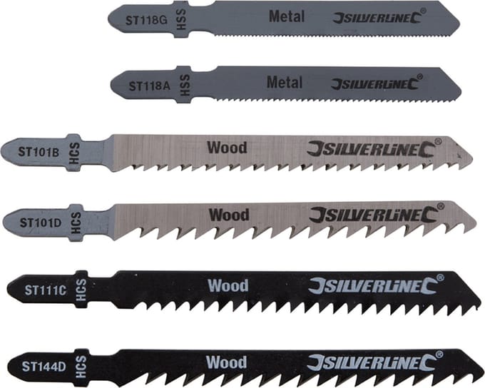 Silverline Set decoupeerzaagbladen - hout en metaal - T-schacht - 30-delig