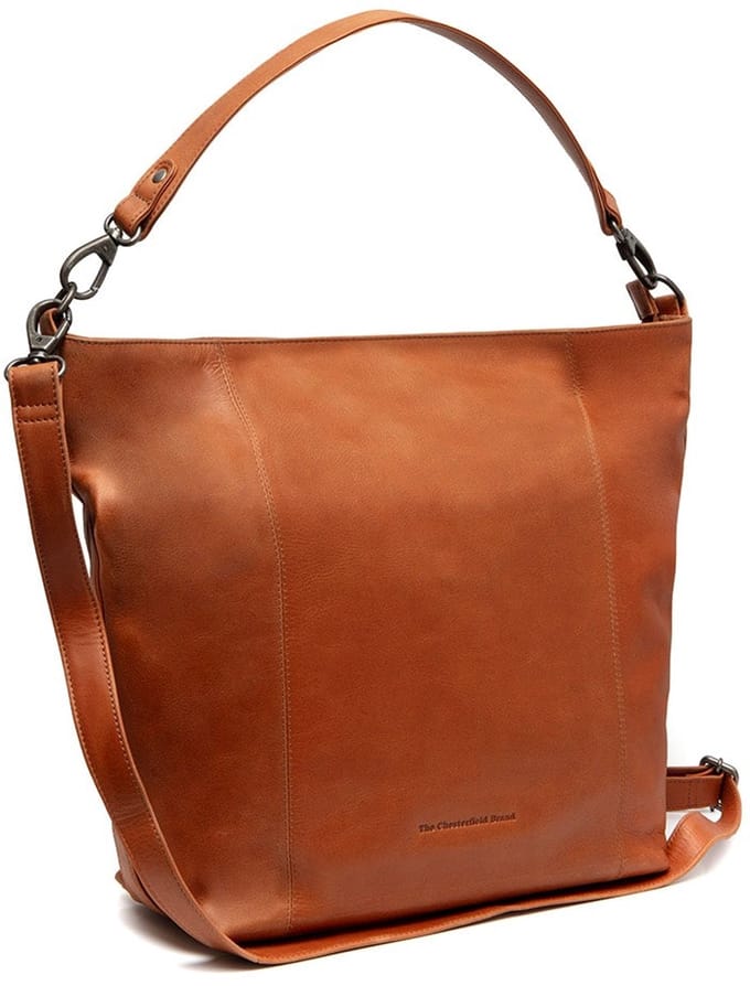 The Chesterfield Brand Zira Waxed Pull Up Schoudertas - Cognac