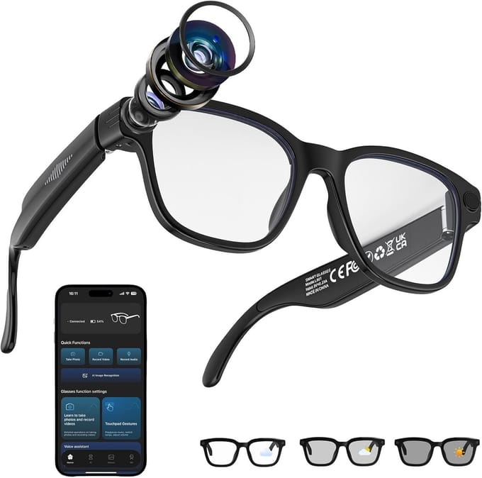 Smart Glasses - Slimme Bril met Camera - Bluetooth - Innovatief