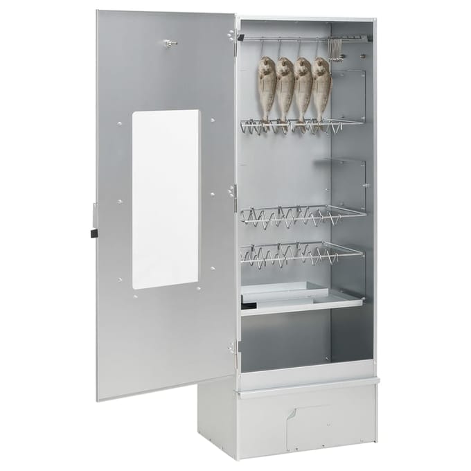 vidaXL BBQ-rookoven met koude rookgenerator gegalvaniseerd staal