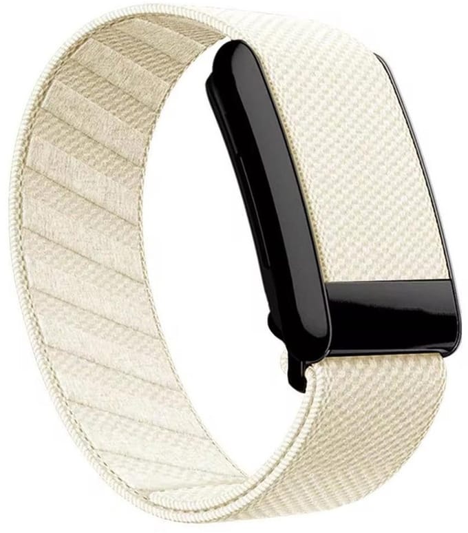Nylon bandje - geschikt voor WHOOP 4.0 - elastisch met houder - beige