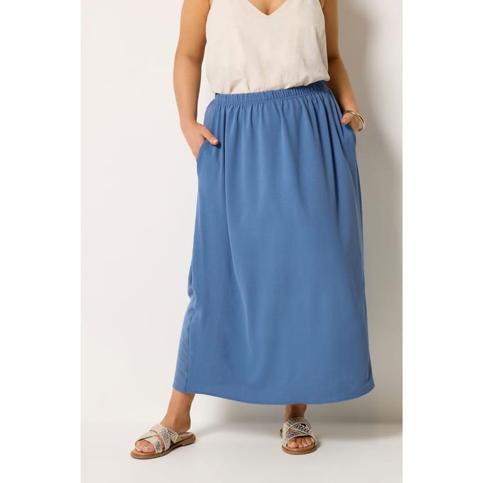 Yours Marineblauwe Midirok Size 46