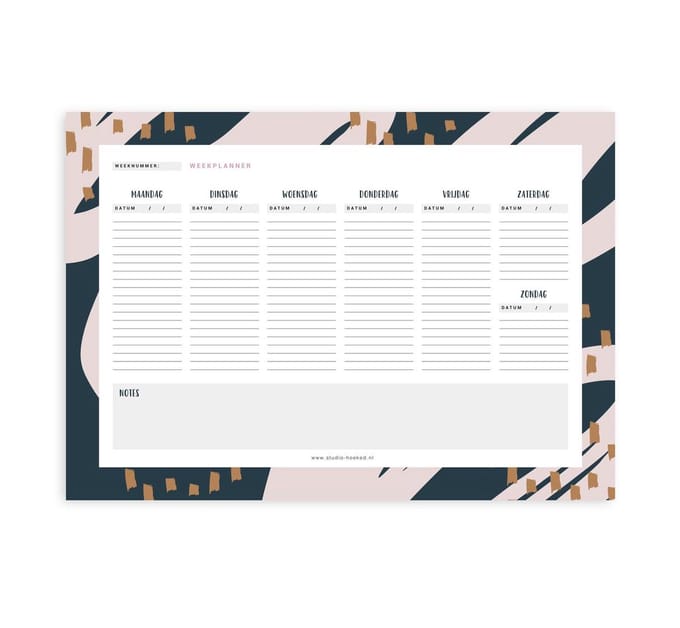 A4 Weekplanner - Studio Hoeked