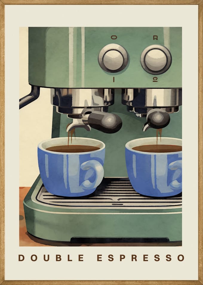 Double Espresso Poster - 30x40 cm