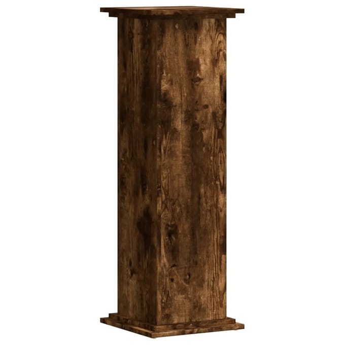 vidaXL - Plantenstandaard - 33x33x100 - cm - bewerkt - hout - gerookt - eikenkleurig