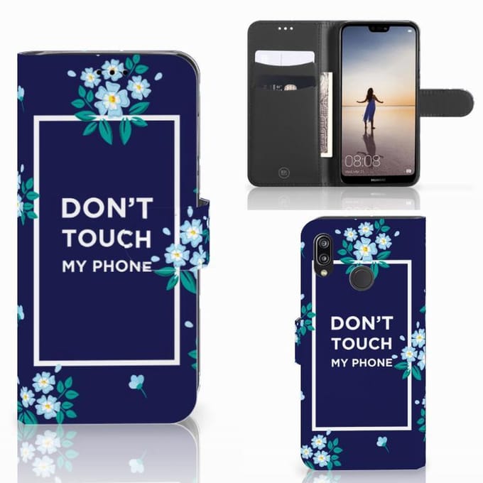 Samsung Galaxy A30 Portemonnee Hoesje Flowers Blue DTMP