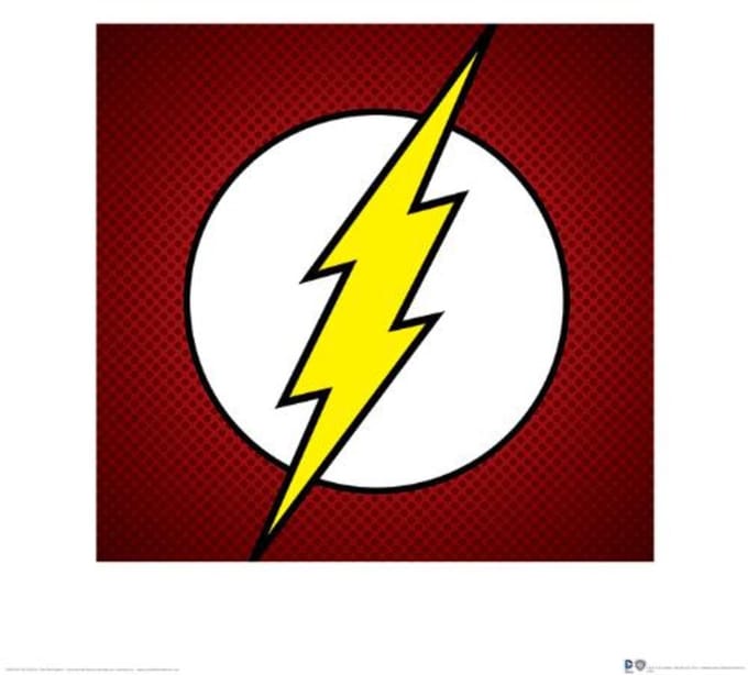 Kunstdruk DC Comics - The Flash - Symbol 40x40cm