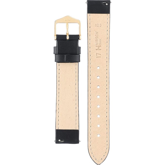 Hirsh Horlogeband Osiris Zwart - Leer - 17mm