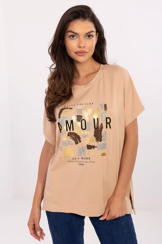 City Amour T-Shirt - Light Brown / S/M