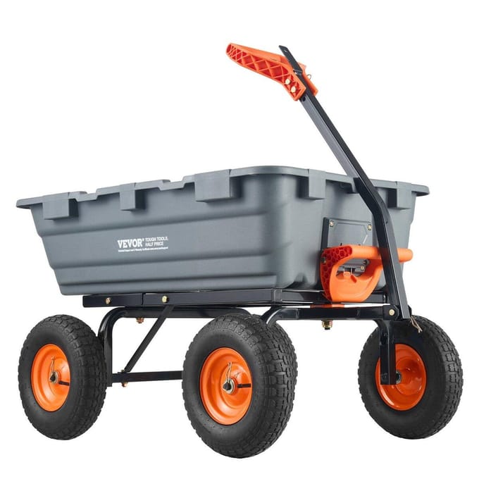 Poly Tuin Kiepwagen Heavy-duty Tuinwagens en Karren 6,48 cu.ft 1200 lbs