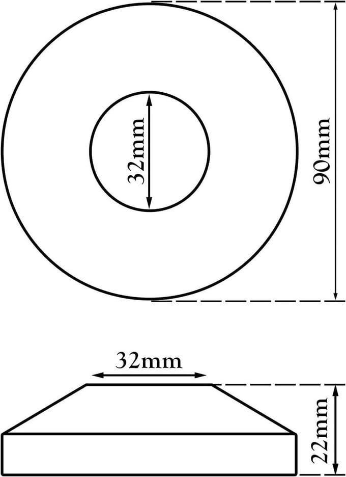 Zwarte Stalen Gatkraag voor Wastafel Afvoer (32mm)