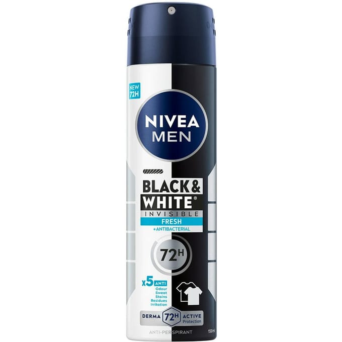 Nivea Black & White Invisible Fresh Male Spray - 150 ml