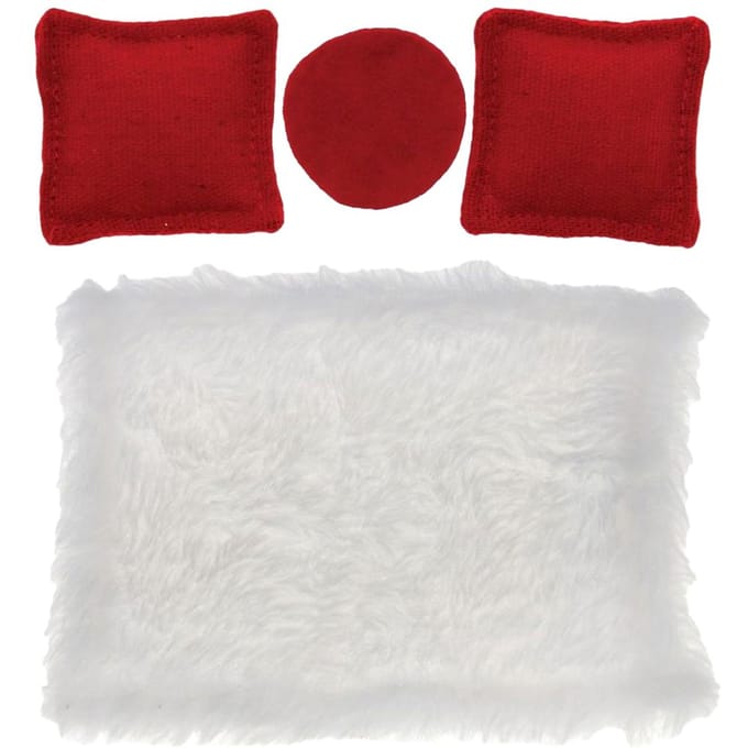 Miniatuurset "Kussen en vloerkleed" - Rood-Wit