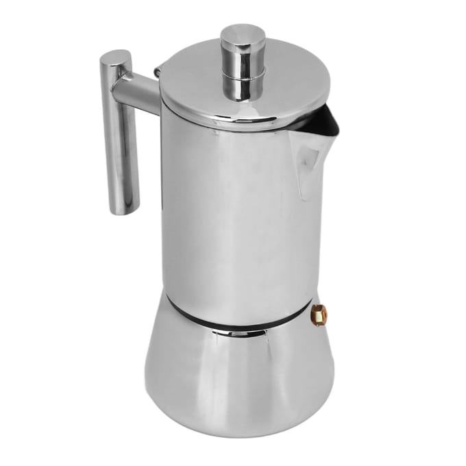 Cafetière en acier inoxydable poli pour cuisinière à induction 200ml for 4 Cups gray