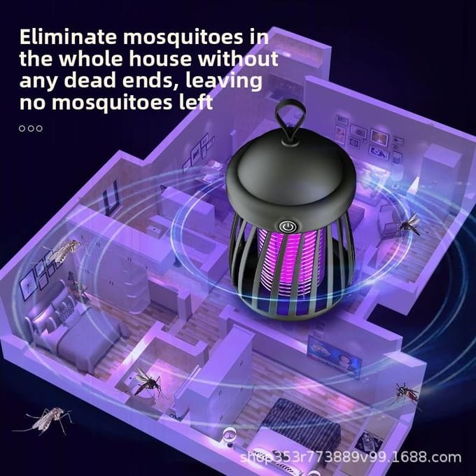 Lámpara antimosquitos eléctrica para interiores, dispositivo atrapamosquitos eficiente para el hogar black