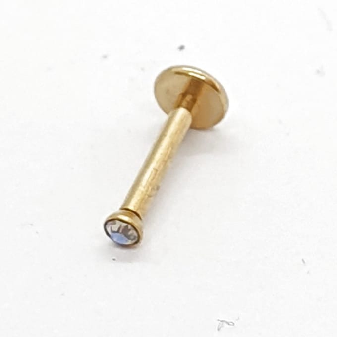 Goud Met Steen - Tragus / Helix / Labret Piercing