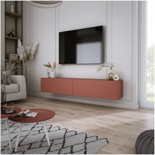 TV-meubel: Steenrood, 170 x 34 x 32 cm