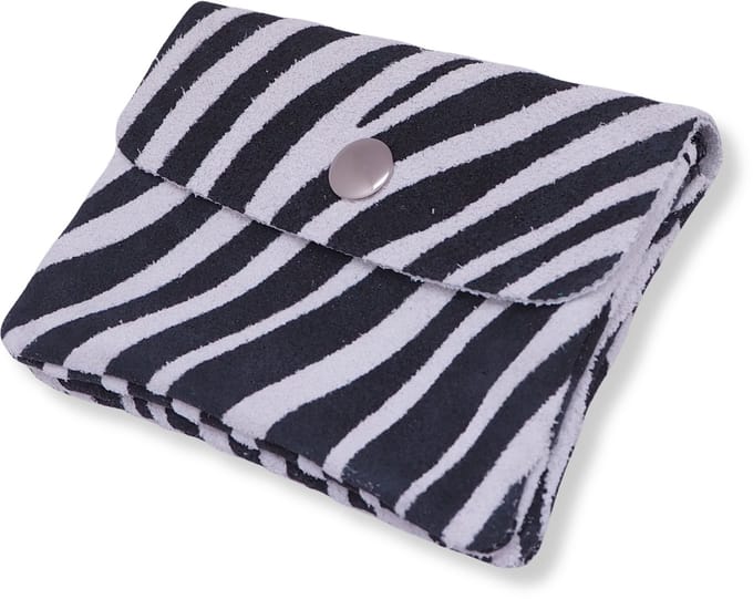 Bijoutheek Portemonnee Leer Italiaans Suede Zebra Zwart/Wit