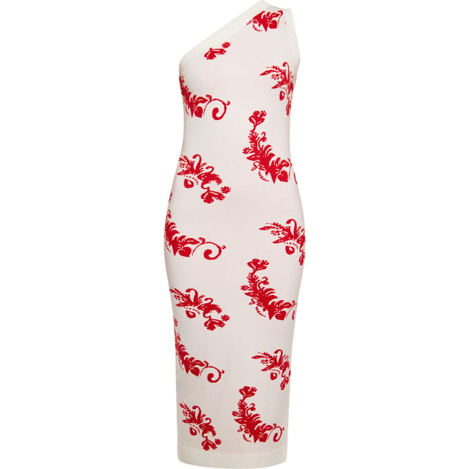 IZIA Jurk Dames Wol Wit Rood