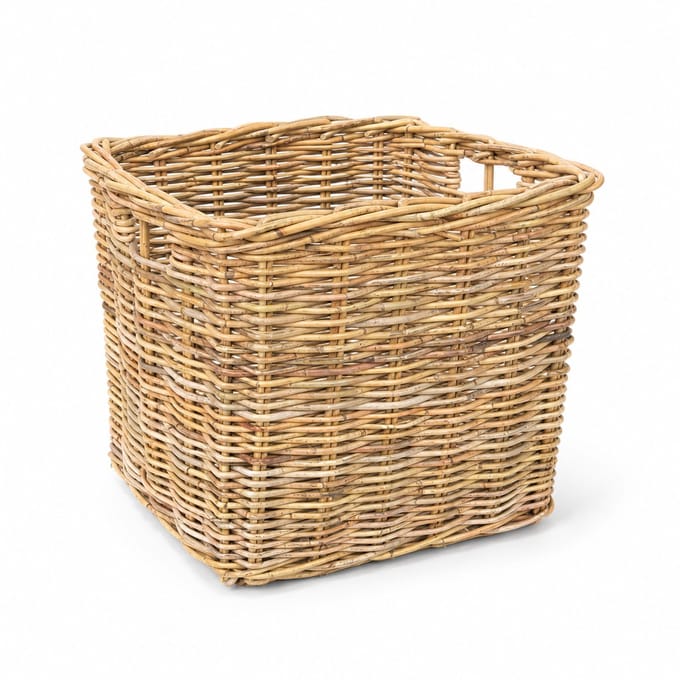 Vierkante rotan mand - Naturel - 40x40xH40 cm - Open mand - kastmand