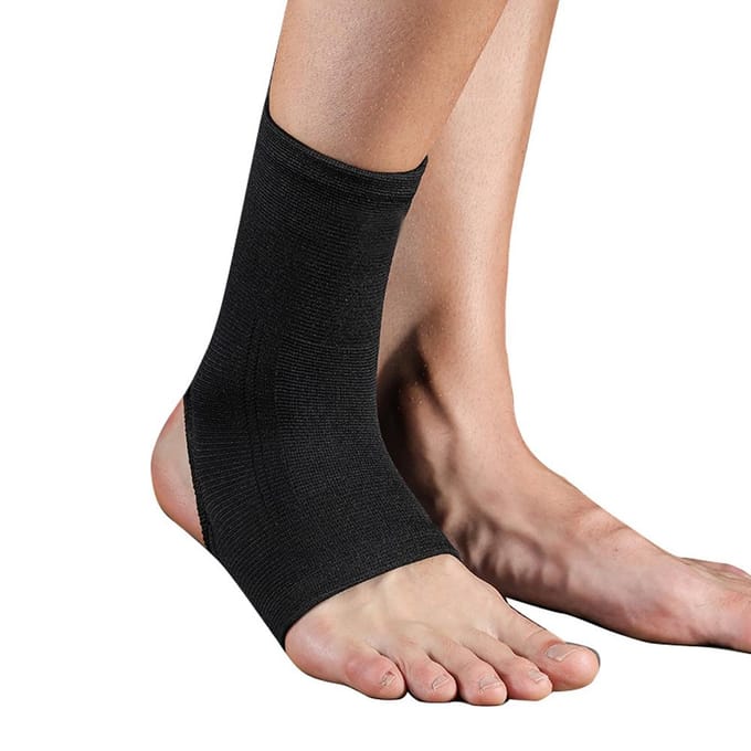 1 Stuk Open Hiel Enkelmouw Elastische Compressie Ondersteuning Ademend Wrap Voor Vrouwen Mannen M black