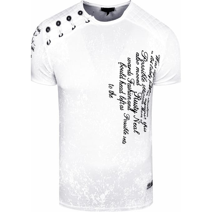 T-shirt met prints, gewassen met zuur