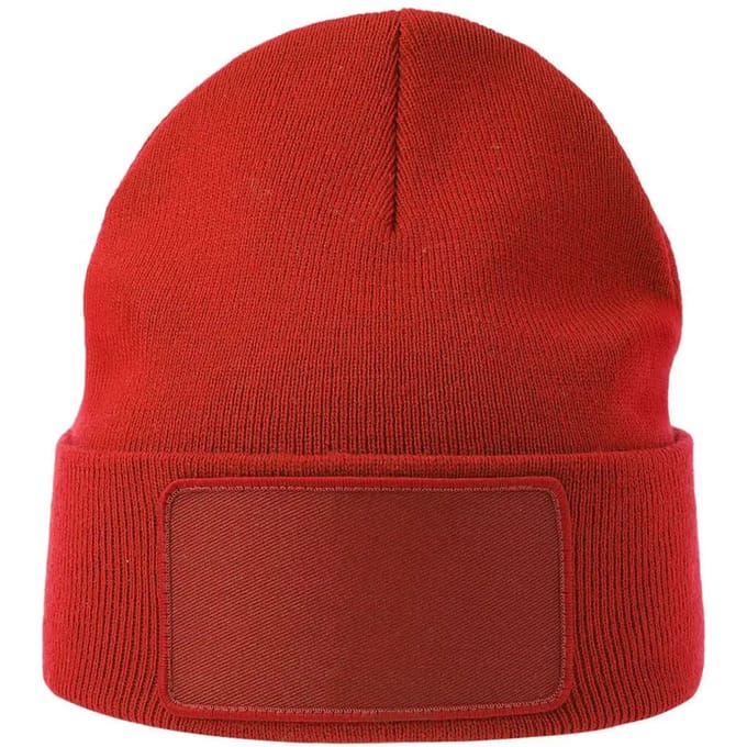 Atlantis Headwear - Wind-S Beanie with Patch - Red - One Size
