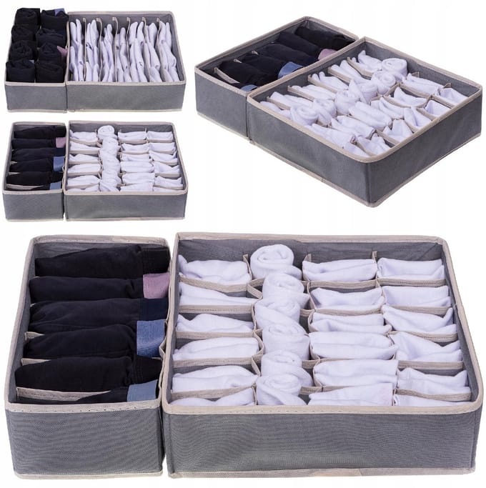 BK - Ladeorganizer - 4 Stuks - Grijs - Stapelbaar