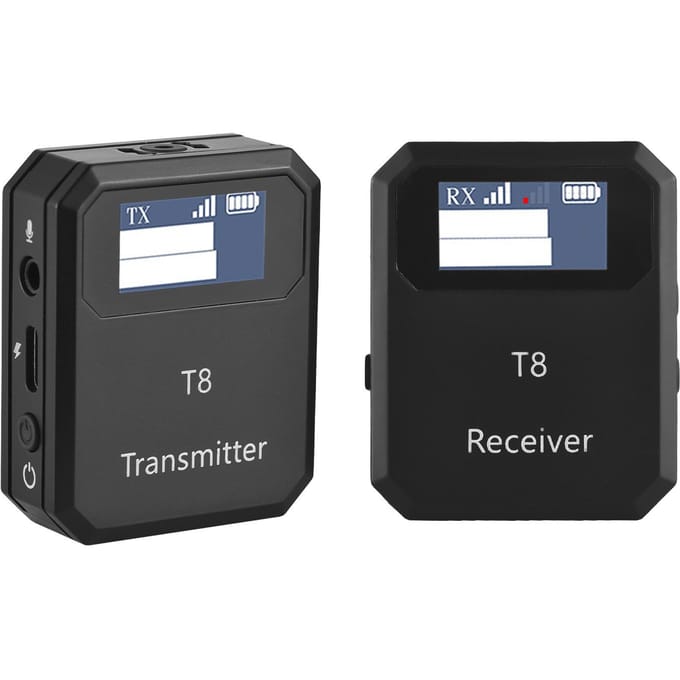 2.4G Draadloos Microfoonsysteem Lavalier Microfoon Zender Ontvanger Ingebouwde Ruisreductie zwart
