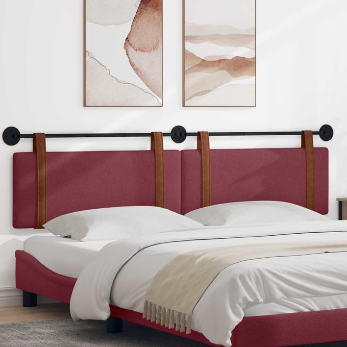vidaXL - Hangend - hoofdbord - Wijnrood - Antiek - PU