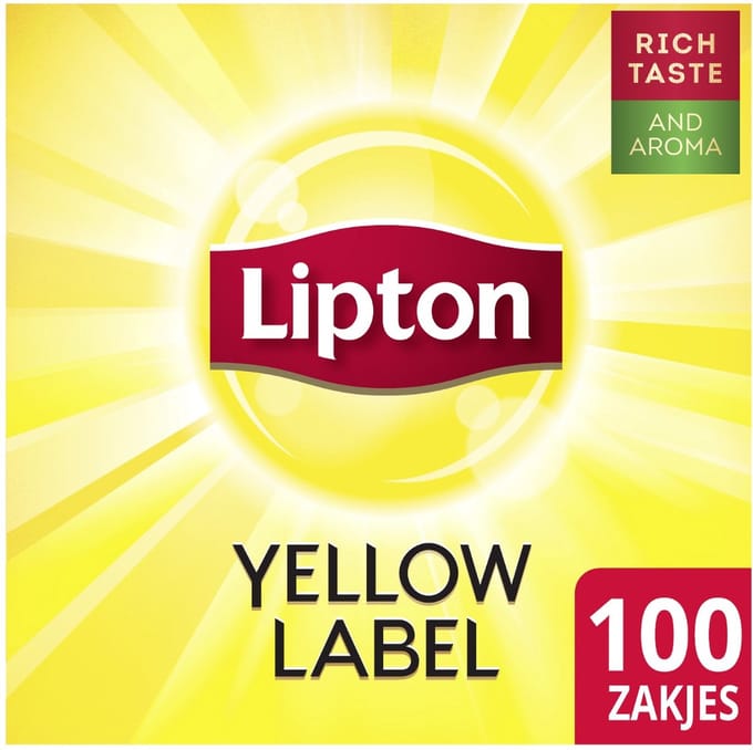 Thee Lipton Yellow label met envelop 100stuks