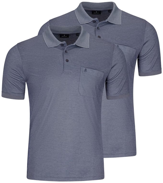 RAGMAN Heren poloshirt 2 pack Basic