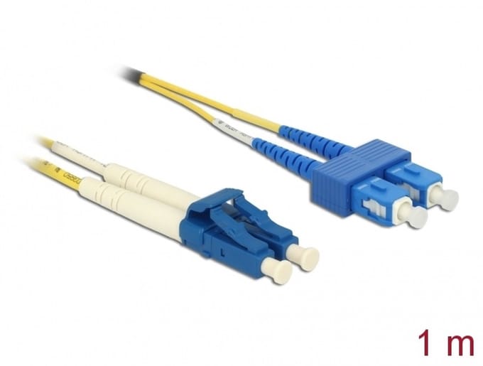 Delock Cable Optical Fibre LC > SC Singlemode OS2 1 m