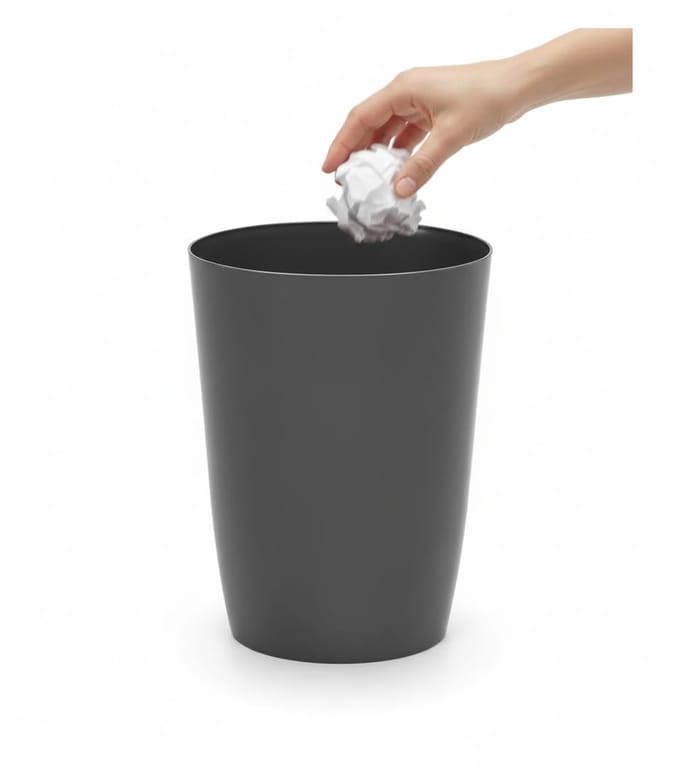 Kleine prullenbak - Afvalbak compact - Ruimte besparen - Open bovenkant - 75 liter - Grijs