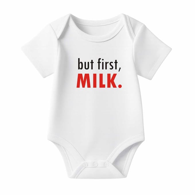 Romper But first, Milk - wit - korte mouw