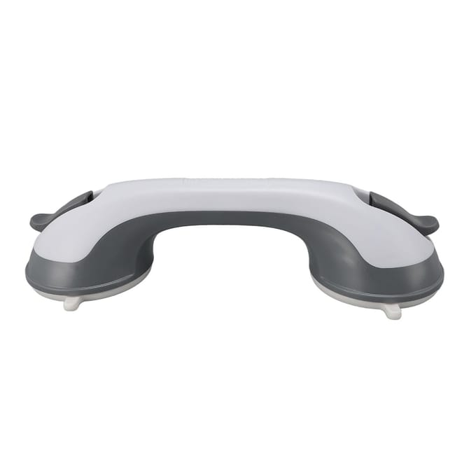 Barre d'appui de douche à ventouse Fixation sécurisée Poignée de douche de sécurité pour personnes âgées et handicapées white