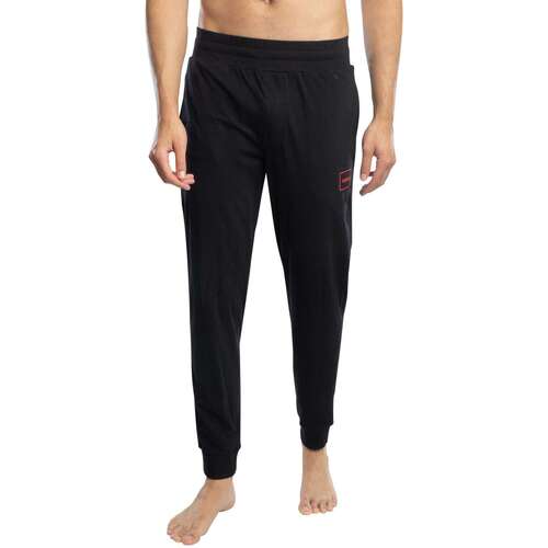 Men's Hugo Laze Solid Patterned Slim Joggers in Black