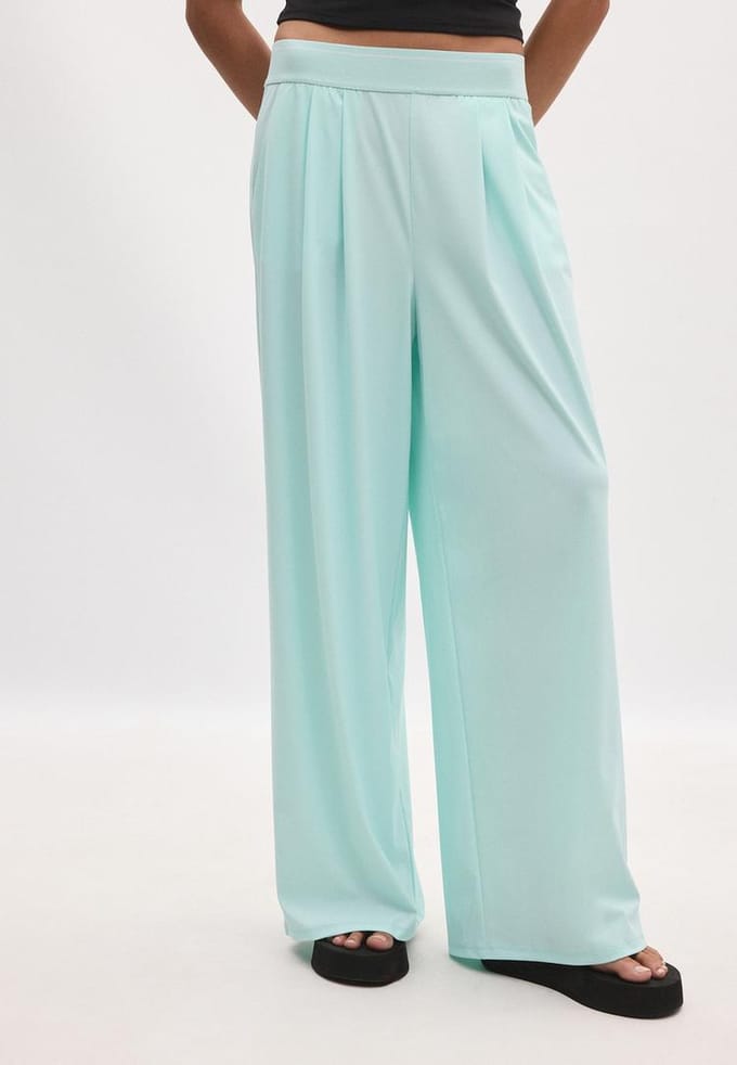 Stradivarius Palazzo-joggingbroek met elastische tailleband  Pastelgroen M