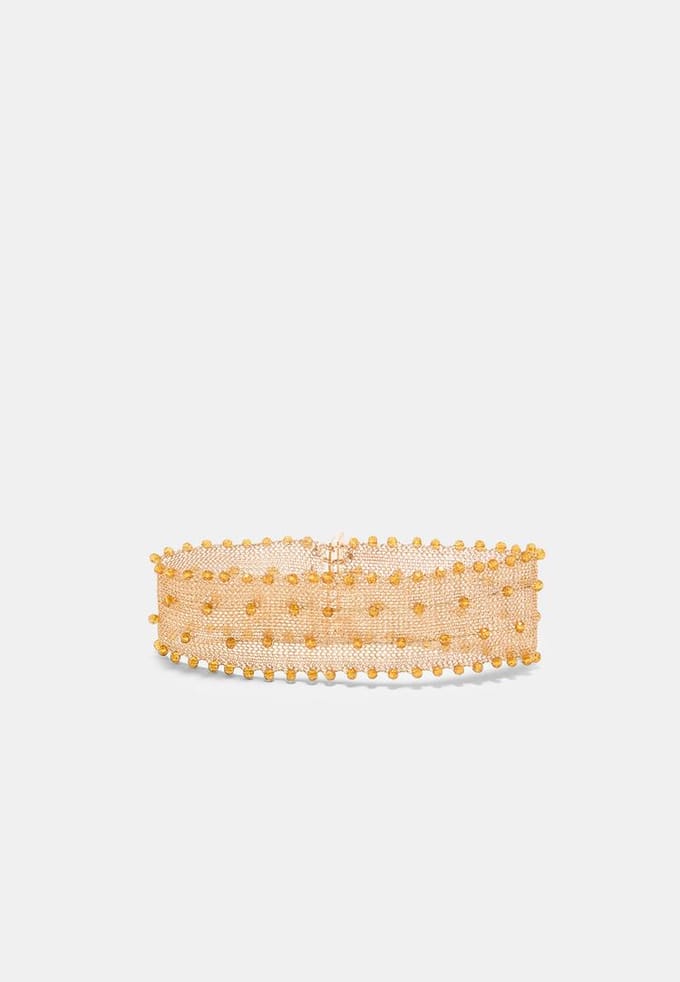 Stradivarius Metalen mesh choker  Goud OS