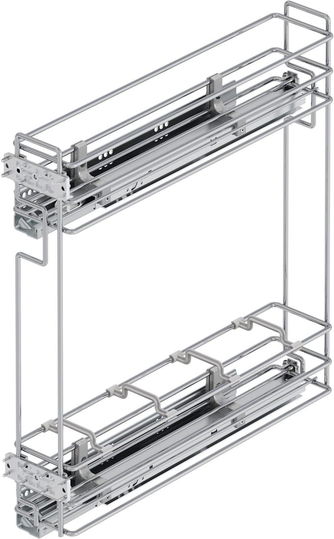 Emuca Suprastar uitschuifbaar flessenrek met zachte sluiting, module 200 mm, Staal, Verchroomd