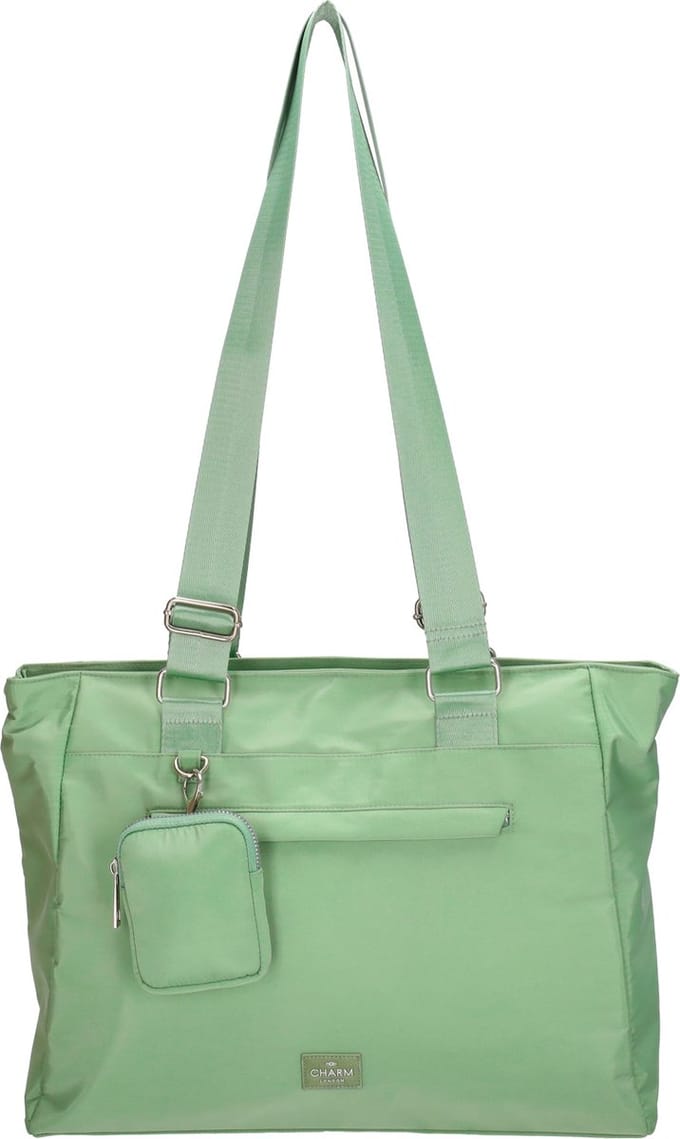 Charm London Odeon Schoudertas Shopper met Etui - Tote Bag - Dames Tas - Mint