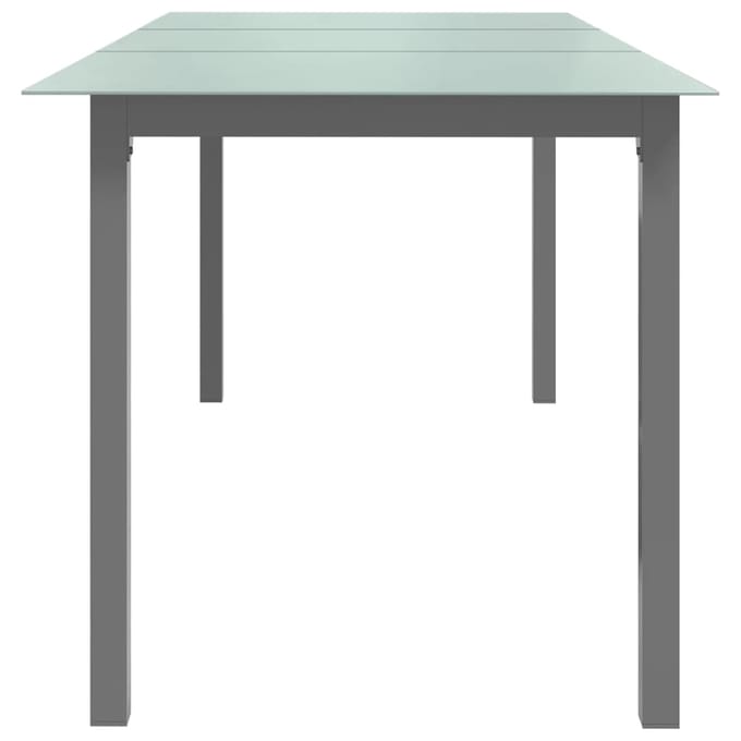 vidaXL - Tuintafel - 190x90x74 - cm - aluminium - en - glas - lichtgrijs