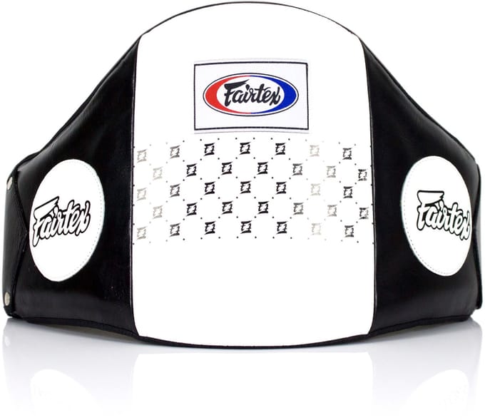 Fairtex BPV1 - Trainer's Belt - Zwart/Wit - Hoge Bescherming - Vaste Constructie
