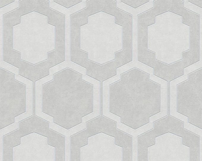 SYMMETRISCH RETRO BEHANG - Beige Grijs Zilver - AS Creation Pop Style