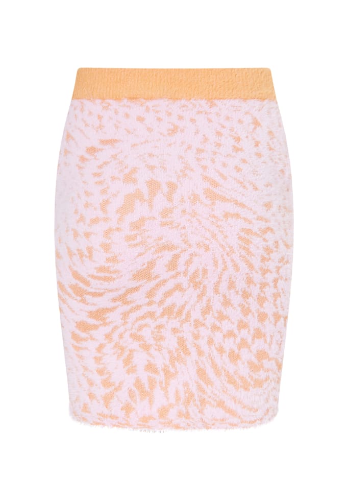 Mymo gebreide rok Dames roze oranje
